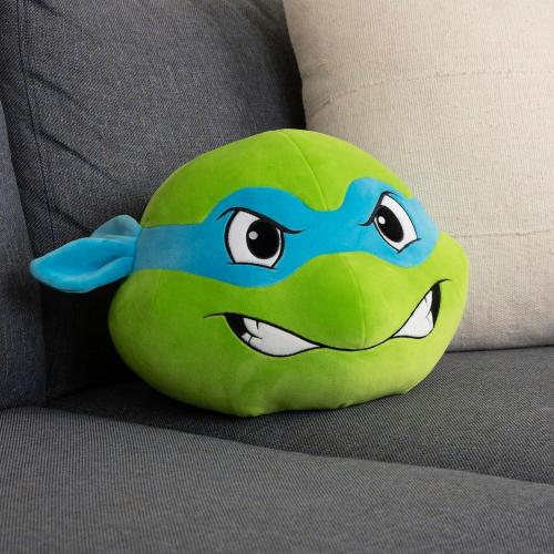 Club Mocchi Mocchi- Teenage Mutant Ninja Turtles Plush - Leonardo Head Plushie - Squishy TMNT Toys - Plush Collectible TMNT Figures - Soft Plush Toys and TMNT Room Decor - 15 Inch