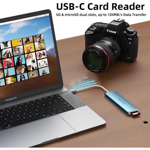 ‼️Starlight Color‼️WALNEW 7 in 1 USB-C Hub with 4K HDMI,100W PD,5Gbps Data Port(1 Type-C & 2 USB 3.0),SD/TF Reader, Thunderbolt 4 Dock Multiport Adapter for MacBook Pro Air,Mac,iPad 10/Mini 6,Surface