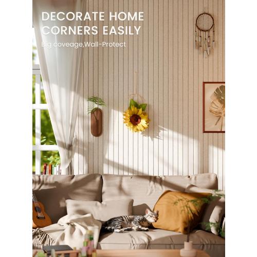 Bumusty Large Cork Board Alternative-48 x 36 Felt Bulletin Board Tiles, with 30 Pushpins, 70 Adhesive Tabs, 12-Pack Slat Wall Paneling, Cork Boards for Office Push Pin Board Felt Board-Oatmeal