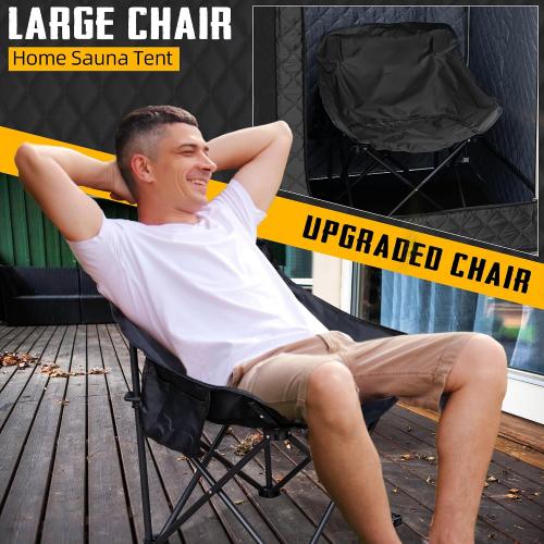 Large Portable Sauna Box, 3L Steamer Portable Steam Sauna for Home, Personal Sauna with Big Sauna Chair, Remote Control, 3.2’ x 3.2’ x 6.0’, Black, 1200W