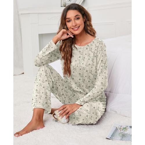 Medium Madwell Women's Pajama Set Long Sleeve Sleepwear Ladies Soft Pjs Lounge Set
