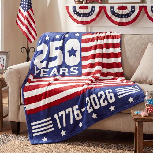 Tieshankao 4th of July Throw Blanket – American Flag Patriotic Decor for Independence Day, Veterans, Women, 250th Anniversary-Themed Gifts