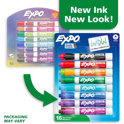 Expo Low Odor Dry Erase Markers Assorted Colors Chisel Tip - Pack of 15