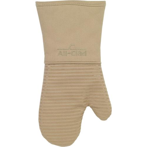 All-Clad Premium Silicone Oven Mitt: Heat Resistant to 500 Degrees - 100% Cotton & Silicone, 14x7 Pot Holder for Kitchen and Barbeque, (6-Pack), Cappuccino