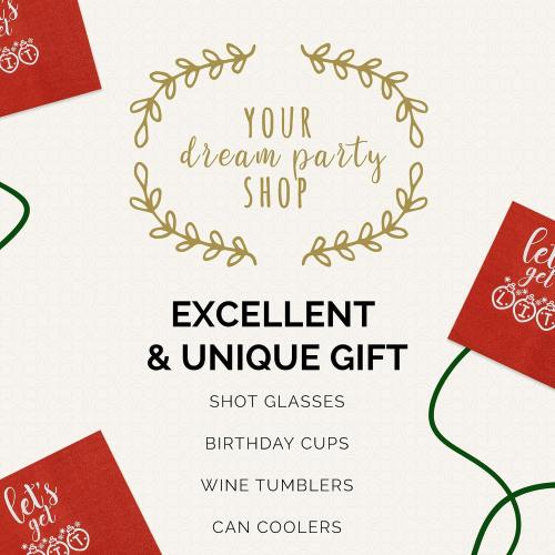 Christmas Napkins – 52 Pack Christmas Party Decorations with “Let's Get Lit” Design – Friendmas Napkins for Holiday Table, Friends Gatherings, and Festive Celebrations