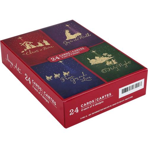 Hallmark Image Arts Religious Boxed Christmas Cards Assortment (4 Designs, 24 Christmas Cards with Envelopes)
