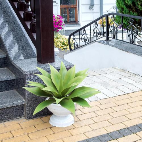 BANNINEO Artificial Agave Succulent Plant 18 Inches, 100% Natural Looking Artificial Greenery Plant Tall Faux Succulent Agave, Artificial Plant for Indoor Outdoor Decor