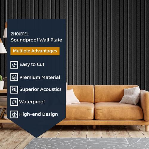 10 Pack Sound Proof Foam Panels for Walls 47.2x23.6 Large Acoustic Panels Sound Absorbing, Self-Adhesive Soundproof Wall Panels for Home Studio, Office, Recording, Black (10 Pack Black)