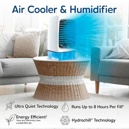 Arctic Air Chill Zone XL Evaporative Cooler with Oscillating Fan, Auto-Off Timer, Portable Fan with 4 Adjustable Speeds, 16-Hour Cooling Fan for Bedroom, Living Room, Office & More,White