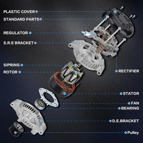 11657N Alternator Compatible with 2013 2014 2015 2016 2017 2018 Nissan Altima 2.5L L4, 12V 110Amp, Replace# 11657, 23100-3TA1B, 23100-3TA1A, A2TJ1881, A2TJ1891