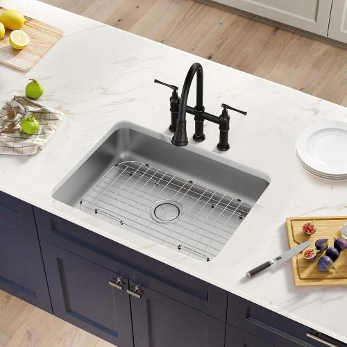 Sink Protector Grid 26-1/16 x 14-1/16,Centered Drain with Corner Radius 3-1/2, Stainless Steel Material(Centered Drain)