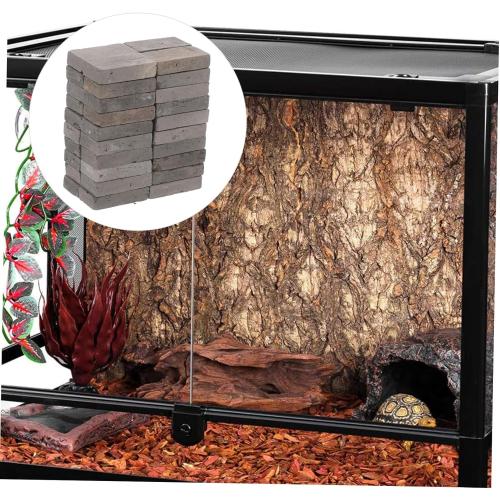 Kisangel 40pcs Miniature Brick Landscape Decor for Aquatic Turtle Tanks DIY Mini Wall Bricks for Miniature Dollhouse Scene Building for Garden Landscaping