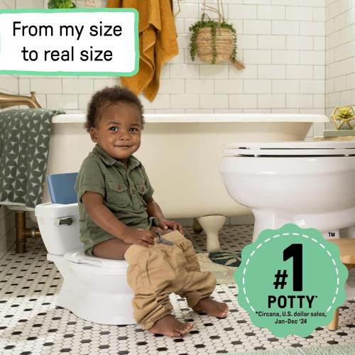 Summer Infant by Ingenuity My Size Potty Pro in White, Toddler Potty Training Toilet, Lifelike Flushing Sound, for Ages 18 Months , Up to 50 Pounds