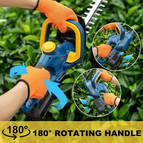 Color Blue Hedge Trimmer for Dewalt 20V Battery, Cordless Hedge Trimmer with 22'' Dual-Action Blade, 1600RPM, 3/5'' Cutting Width, Rotating Handle & Dual Switch Design (Battery Not Included) (Navy Blue)