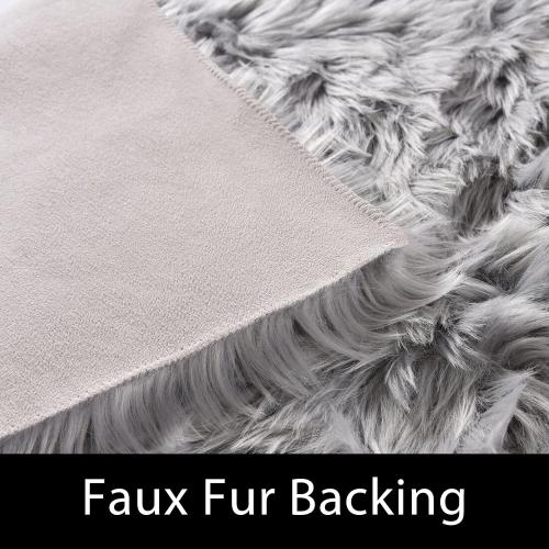 Small Rugs for Bedroom 2x3 Grey Faux Sheepskin Rug for Living Room Super Soft Rugs for Dorm Room Fluffy Rug for Bedroom Rectangle