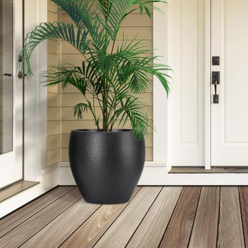 YNNICO Plant Pots Flower Pots with Drainage Holes, Large Planters for Indoor Outdoor Garden Plants and Flowers. (Black)