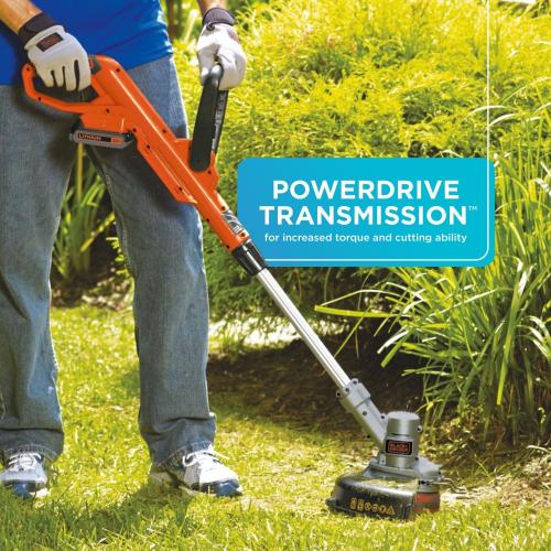 BLACK DECKER 20V MAX String Trimmer and Edger 2 in 1, Cordless Weed Wacker with Auto Spool Feed, Battery and Charger Included, 12 Inch Steel Blade, Reduced Vibration (LST300)