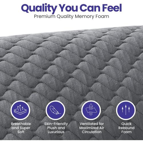 Sidney Sleep Set of 2 Queen Size Bed Pillows for Side and Back Sleepers - Adjustable Filling - Memory Foam Pillows for Neck and Shoulder Pain - Customizable Loft - Extra Foam Included (Grey)