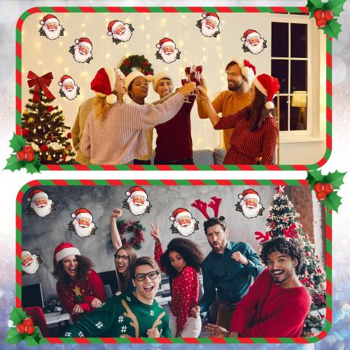 60 Pcs Christmas Santa Claus Face Cutouts Decorations, 3.8 Inch Vintage Claus Paper Cut Outs Accent for Xmas Holiday Party Wall Window Home Decor Bulletin Board Decorations Classroom Crafts