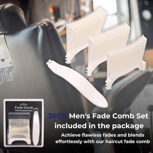 3PCS Hair Combs, Fade Comb and Styling Combs for Hair Cutting, Hair Combs for Home Hair Styling and Grooming (White)