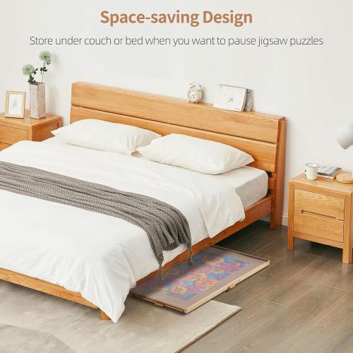 1500 Pieces Rotating Puzzle Board with 6 Drawers, Lazy Susan & Transparent Cover, 34.2x25.2 Portable Wooden Jigsaw Puzzle Board, Great Gift for Puzzle Enthusiasts