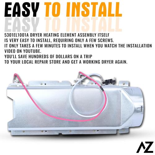 Dryer Heating Element Assembly Replaces For LG DLEX2650R DLEX7177WM DLEX9000V DLEX8100V DLEX3370V DLEX3370W DLEX7700VE DLE2050W DLEX5000V DLEX8000V DLEX3250W DLEX3875V DLEX3875W DLEX3885C DLEX3885W