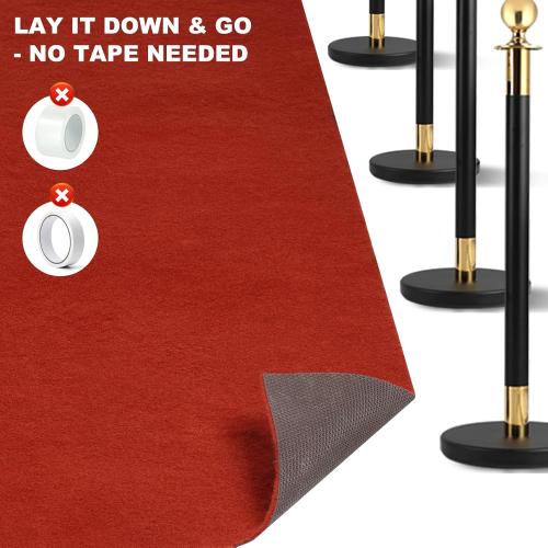 450GSM Thick Dark Red Carpet Runner, 3x10 FT Event Carpet,with TPR Rubber Non-Slip Backing for Wedding, Party, Indoor & Outdoor Use
