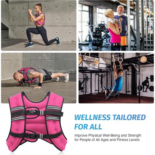 ZELUS Weighted Vest, 6lb/8lb/12lb/16lb/20lb/25lb/30lb Weight Vest with Reflective Stripe for Workout, Strength Training, Running, Fitness, Muscle Building, Weight Loss, Weightlifting