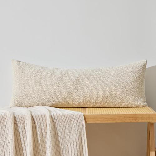 Beige Cover only ORTIGIA Boucle Decorative Lumbar Pillow Covers Beige Textured Body Pillowcase Neutral Pillowcases for Indoor Couch Sofa Bed Cushion Living Room Modern Cushion Cases