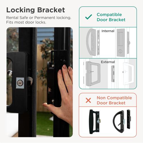 Hakuna Pets White Glass Patio Pet Door for Sliding Doors, Small | Adjustable Height 77.2”– 83.5”, Damage-Free or Permanent Install, Locking Panel Included