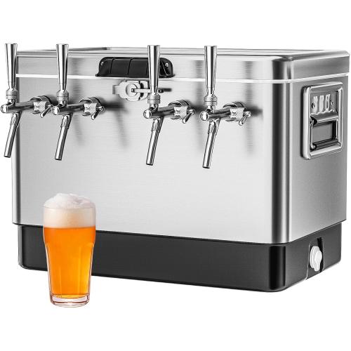 Stainless Steel Draft Beer Jockey Box Cooler with 4 Taps