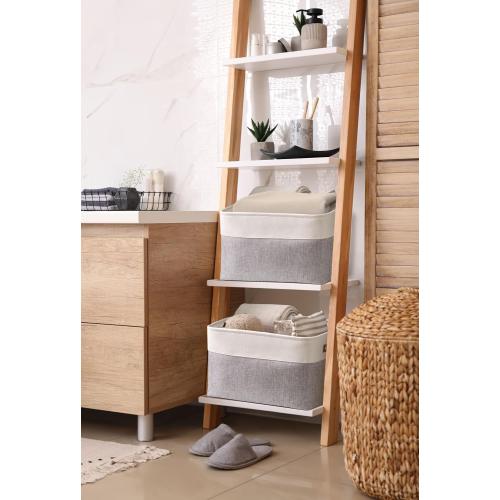 DECOMOMO Storage Baskets for Shelves - Fabric Closet Organizers and Storage Bins, Perfect Baskets for Organizing Closet Toys Nursery (Grey and White, XL - 3 Pack)