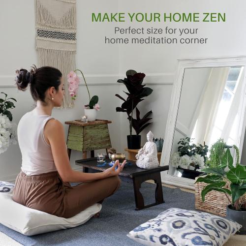 ENSO SENSORY Kiri Altar Table - Premium Japanese Meditation Table & Shrine Stand - Folding Chabudai Tatami Puja Table - Low Tea Table for Sitting on the Floor -Sleek Finish, Lightweight Paulownia Wood