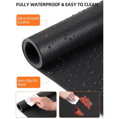 TopMade Mouse Pad with 15W Wireless Charging, XXL Large Leather Desk Mat, Waterproof Gaming Mousepad Home Office Desk Pad Protector, Computer Keyboard Pad, Mouse Mat for MacBook, PC, Laptop, Black