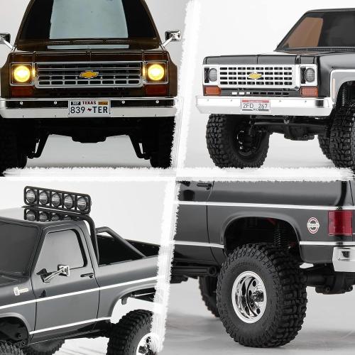BEEZRC FMS 1/24 RC Crawler Officially Licensed Chevy K5 Blazer RC Car FCX24 RTR RC Pickup Truck SUV 4WD 2.4GHz Hobby RC Model 8km/h Mini car RC Off-Road Remote Control Car (Black)
