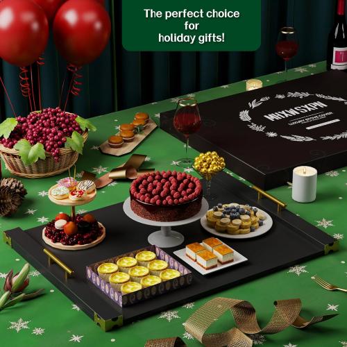 Noodle Board Stove Cover for Gas Stovetop, Bamboo Stove Top Covers for Electric Stove and Gas Burners with Handles Kitchen Sink Cover for Counter Space Decorative Serving Tray Black (29.53x22.05)