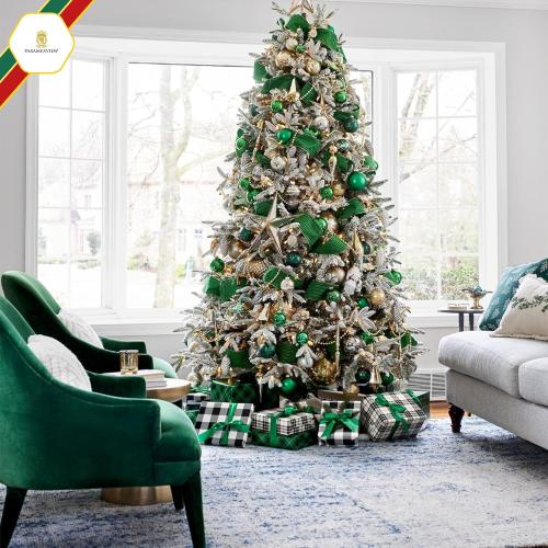 Paramexview®  Christmas Balls Set, 40mm/1.57 inch, Christmas Tree Hanging Shatterproof Ornaments Decoration, Pre-Hooked Hanging Balls, Seasonal Home Decoration for Trees (Green)