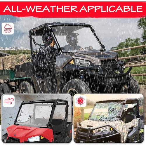 StarknightMT Front Windshield Compatible with Polaris Ranger Midsize 500 570 ETX EV 2015-2025, Scratch-Resistant UV-Proof Polycarbonate Full Window, Clear (Not Fit Full-size)