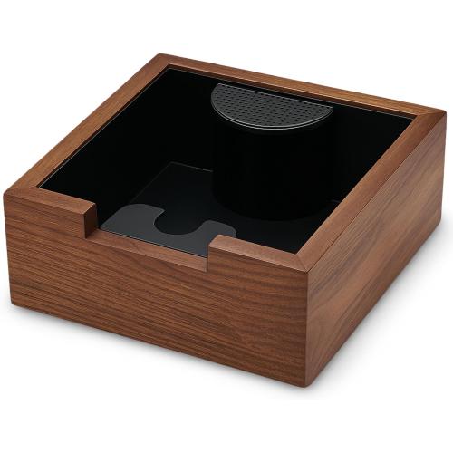 Wooden Espresso Knock Box Walnut Dump Bin for Coffee Grounds Disposal Durable, Shock-Absorbent Espresso Machine Accessories, Easy to Clean Tamping Station