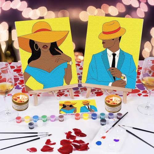 VOCHIC Date Night Painting Kit for Couples Sip and Paint Kit for Adults
