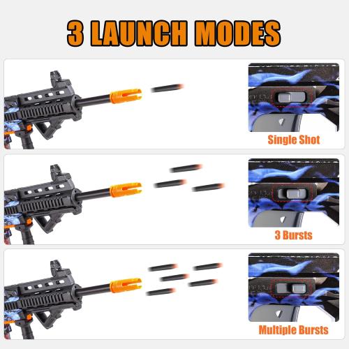 COOLFOX Electric Automatic Toy Gun for Toy Guns Sniper Soft Bullets [Shoot Faster] Burst Soft Bullets Toy Gun for Boys,Toy Foam Blasters & Guns with 100 Toy Sniper Darts for Kids (Blue)