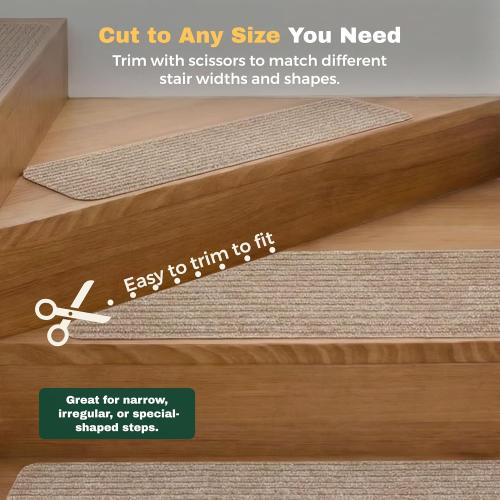 MBIGM Carpet Stair Treads for Wooden Steps, 15 Pack, 8 x 30, Cornstalk