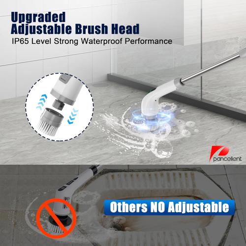 Pancellent Electric Spin Scrubber,2025 Upgrade 7 in 1 Electric Cleaning Brush,360RPM Powerful Cleaning,1.5H Bathroom Scrubber Dual Speed with Extension Arm for Kitchen,Car,Tile,Wall,Floor,Shower