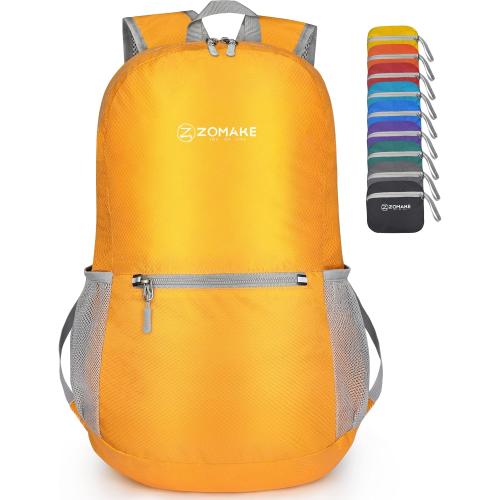 ZOMAKE Ultra Lightweight Hiking Backpack 20L, Packable Small Backpacks Water Resistant Daypack for Women Men(Yellow New)