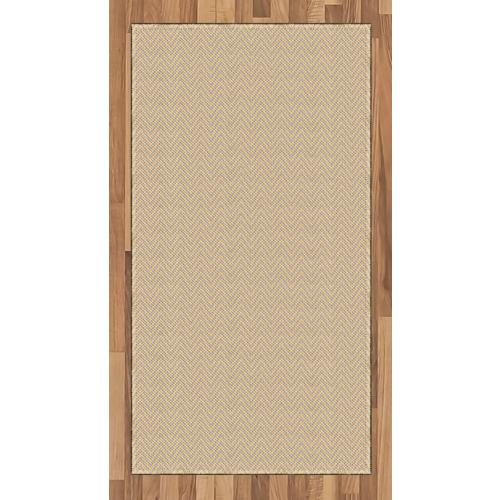 LIGHT BROWN Ambesonne Vintage Area Rug, Zig Zag Chevron Pattern in Shabby Colors Classic Simple Geometric Design, Flat Woven Accent Rug for Living Room Bedroom Dining Room, 2.6 x 5 FT, Orange Cadet Blue