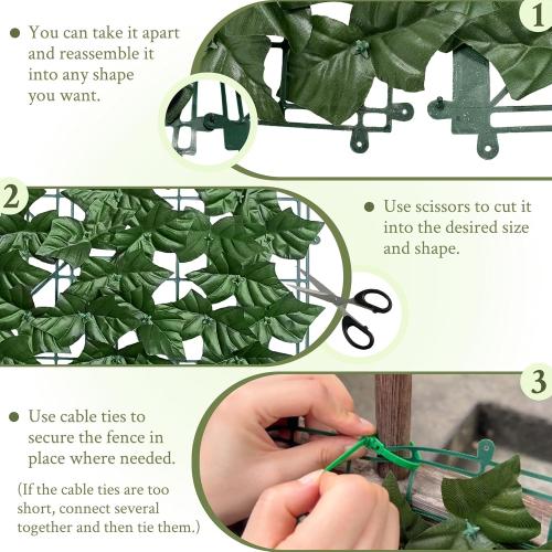 Artificial Ivy Privacy Fence Wall Screen,40X120 in UV-Anti Faux Greenery Backdrop Ivy Vine Leaf Hedges Fence Panels for Patio, Balcony, Garden, Backyard Indoor Outdoor Green Wall Decor
