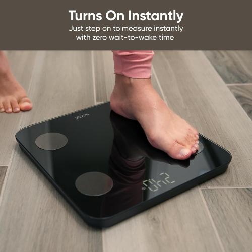 Wyze Scale S, Scale for Body Weight, Digital Bathroom Scale for Body Fat, BMI, Muscle, Heart Rate, Body Composition Analyzer with App, Batteries Included, Bluetooth, 400 lb, Black
