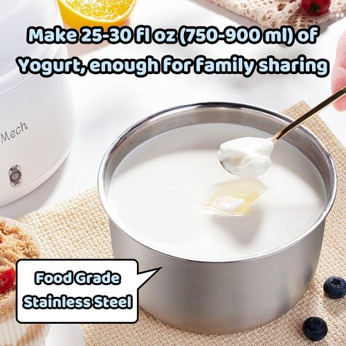 Yogurt Maker, Compact Greek Yogurt Maker Machine with Constant Temperature Control, Stainless Steel Container, 1 Quart for Home Organic Yogurt