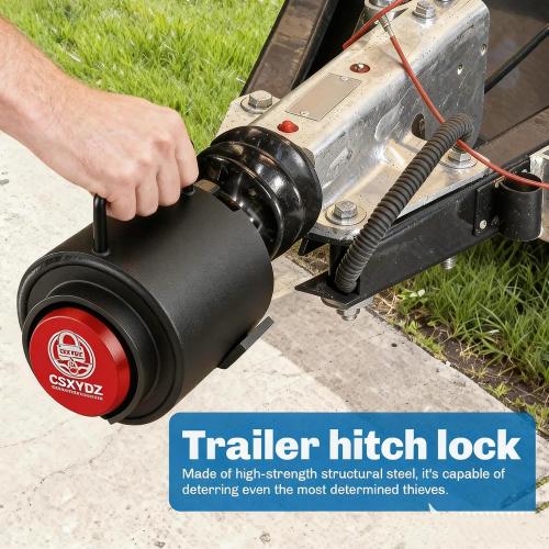 Trailer Ball Lock, Heavy Duty, Fits 2 5/16-Inch Couplers(with Handle)