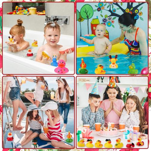 Rubber Duck Advent Calendar 2025, 24 Days Christmas Rubber Ducks Countdown Calendar 24 Pcs Christmas Ducks Advent Calendars Stocking Stuffers Bath & Pool Toys for Kids Boys Girls